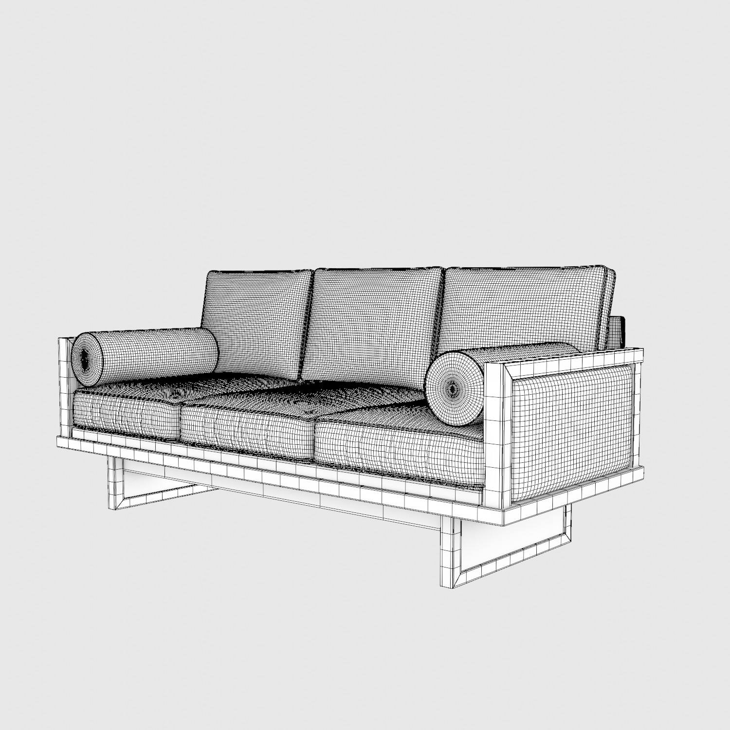 Modern 3 Seater Sofa 3D model_14