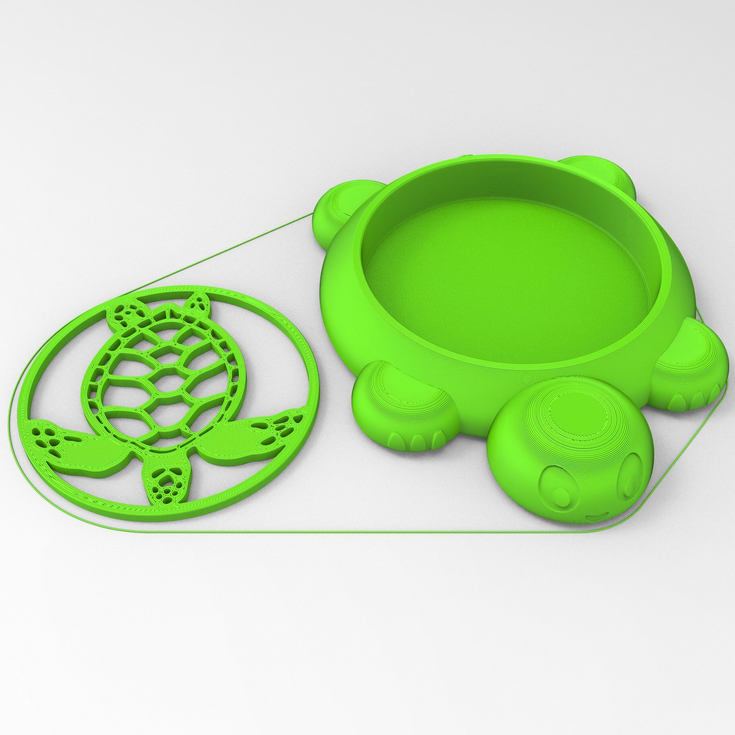 Sea Turtle Coaster Set with Holder 3D Printable Decor 3D print model_4