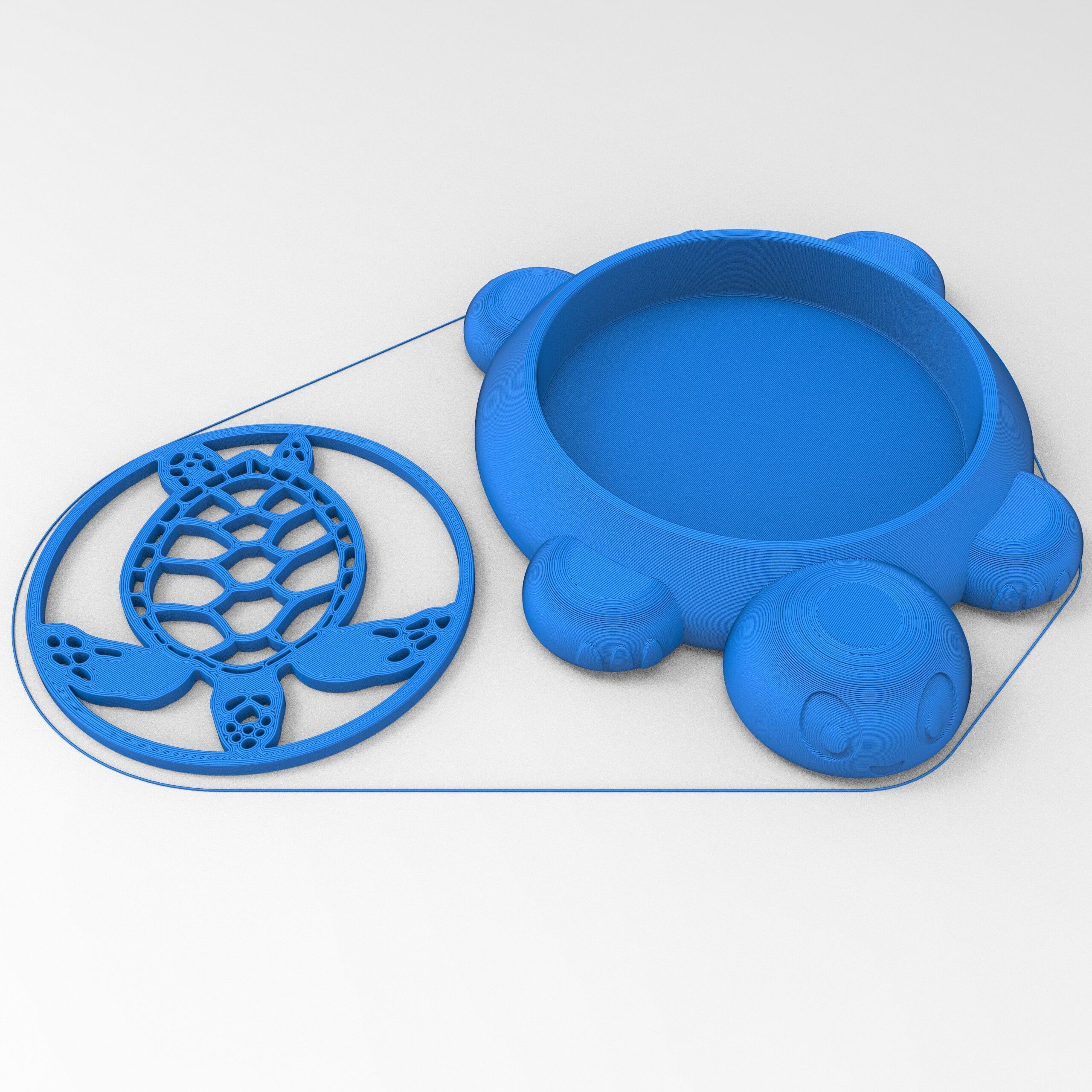 Sea Turtle Coaster Set with Holder 3D Printable Decor 3D print model_1