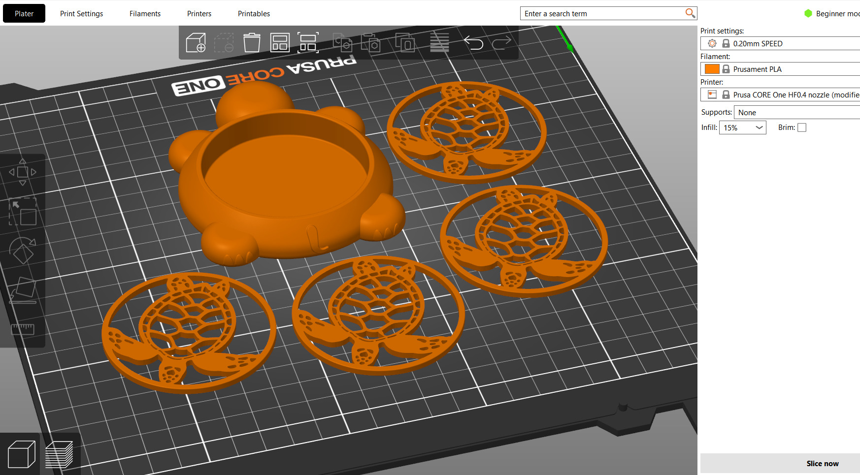 Sea Turtle Coaster Set with Holder 3D Printable Decor 3D print model_3