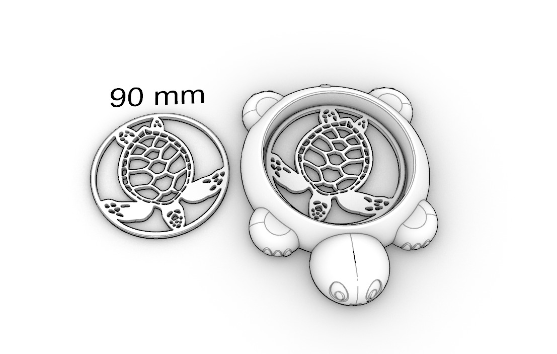 Sea Turtle Coaster Set with Holder 3D Printable Decor 3D print model_9