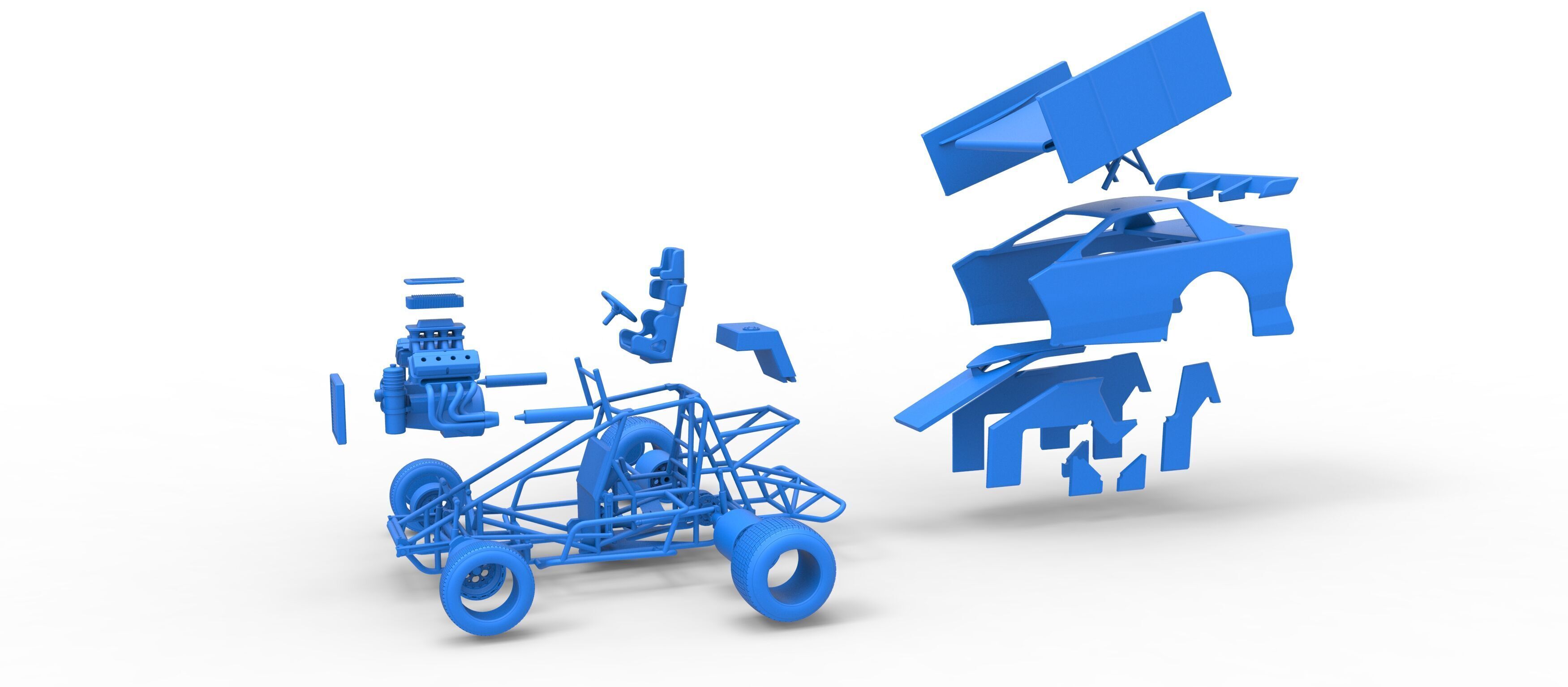 New Zealand Modified Stock car Version 2 Scale 1 to 25 3D print model_55