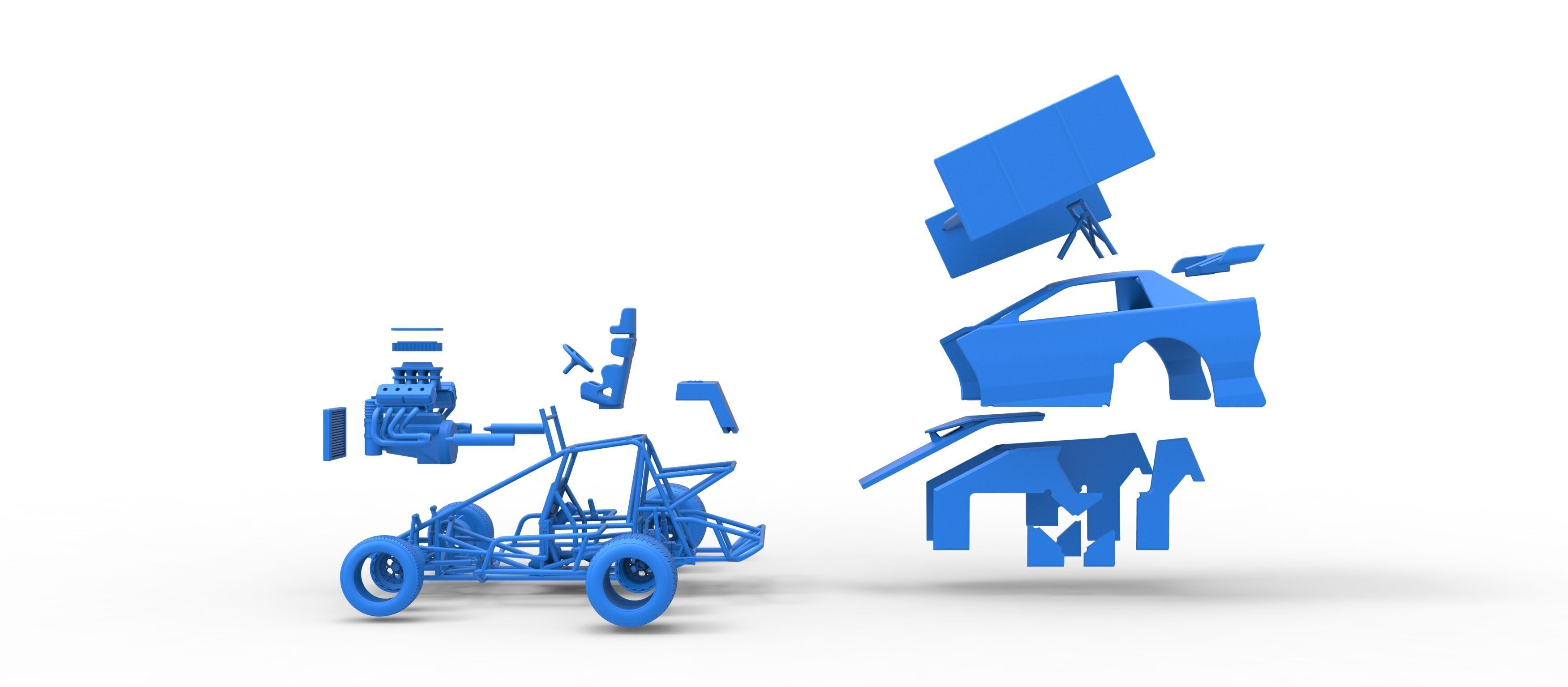 New Zealand Modified Stock car Version 2 Scale 1 to 25 3D print model_59