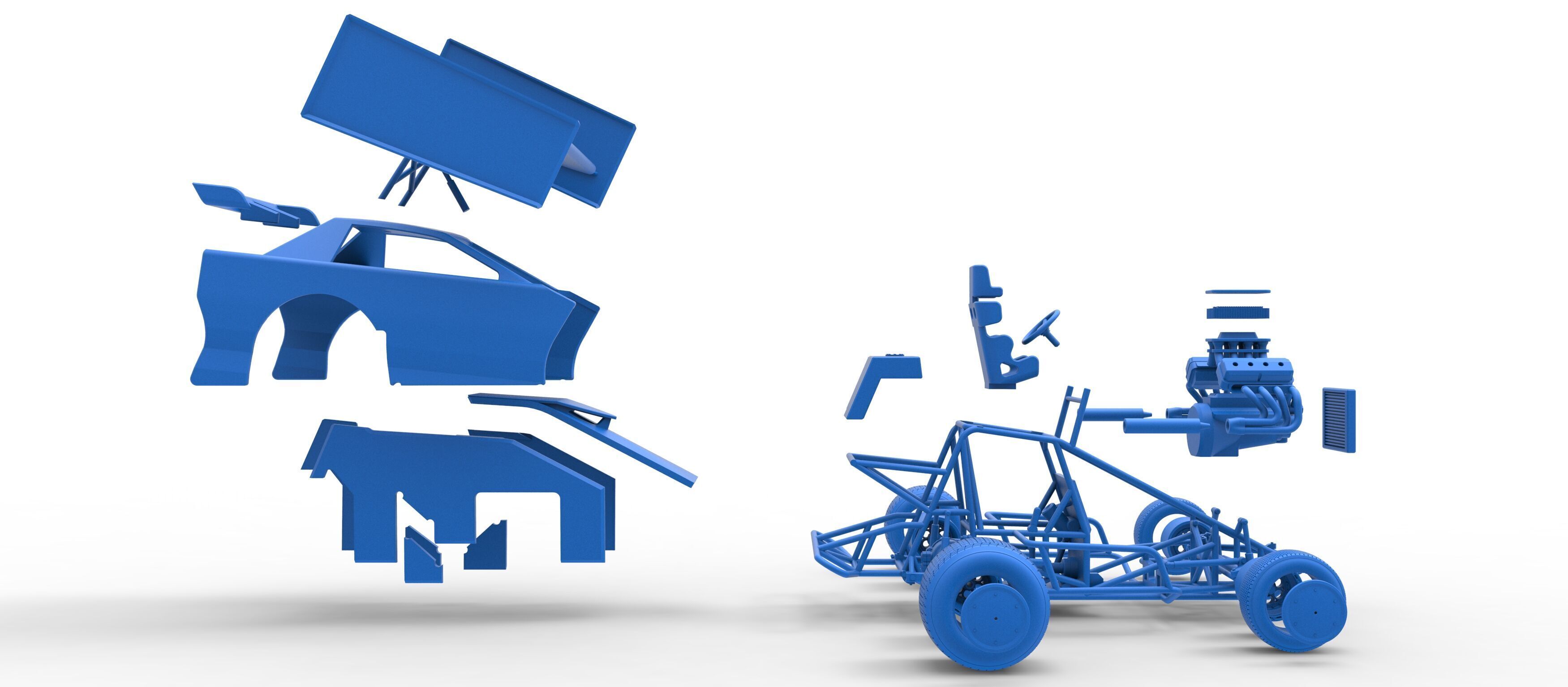 New Zealand Modified Stock car Version 2 Scale 1 to 25 3D print model_64