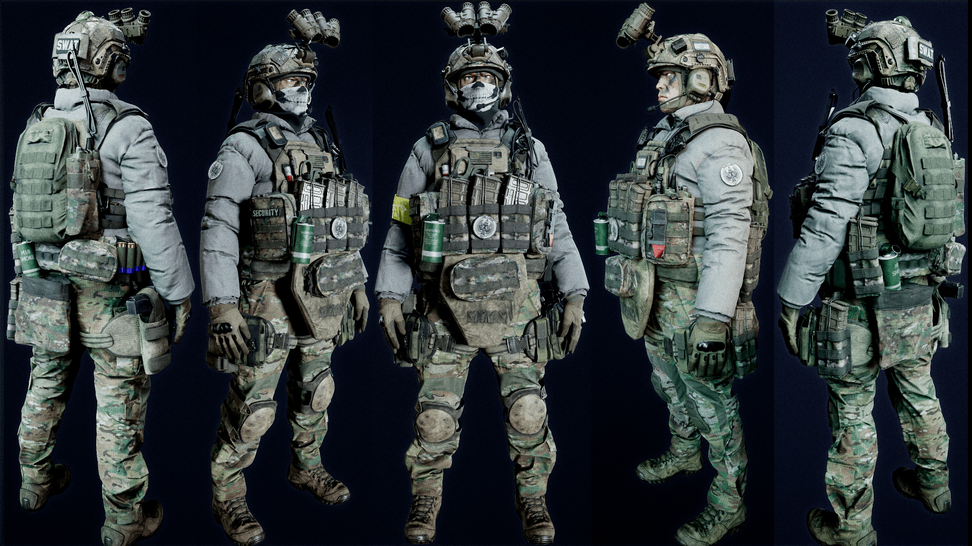 Modular AAA US-SOLDIER  Low-poly 3D model_3