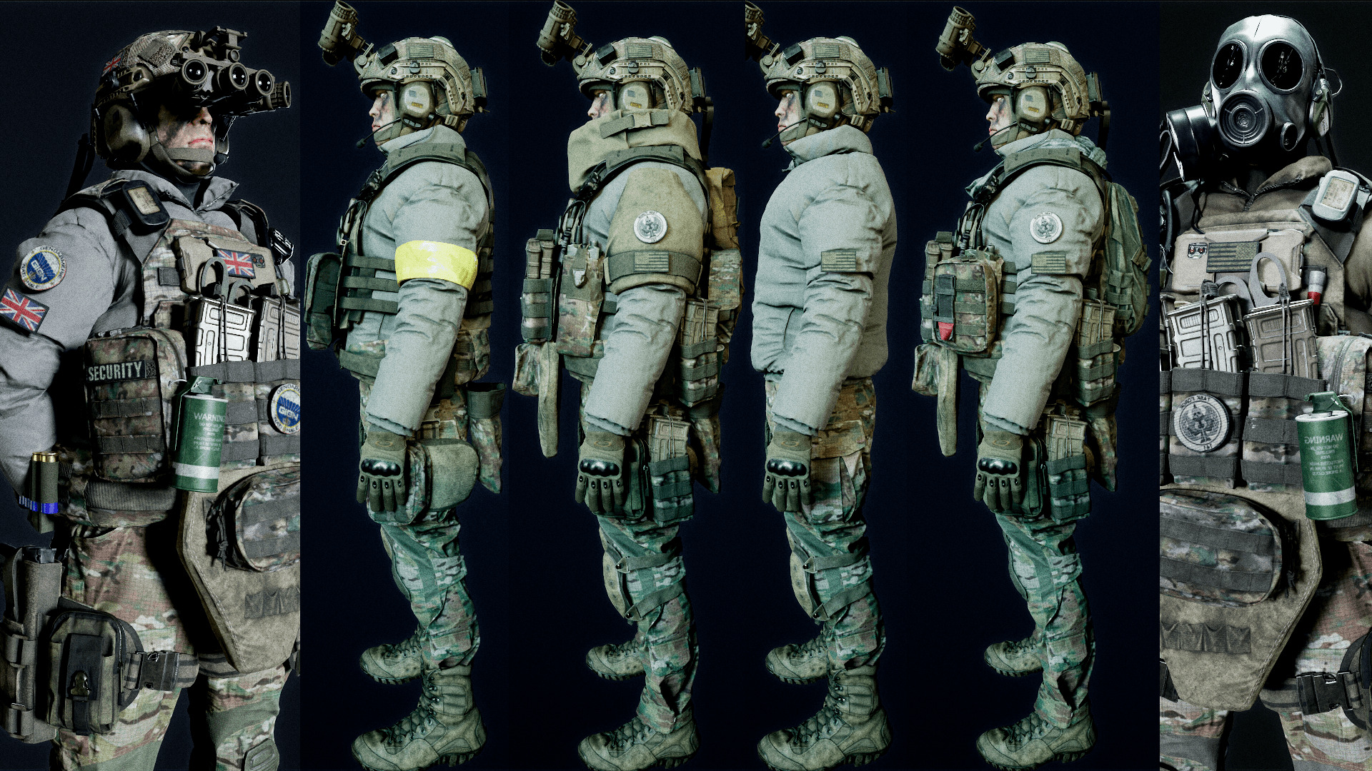 Modular AAA US-SOLDIER  Low-poly 3D model_2