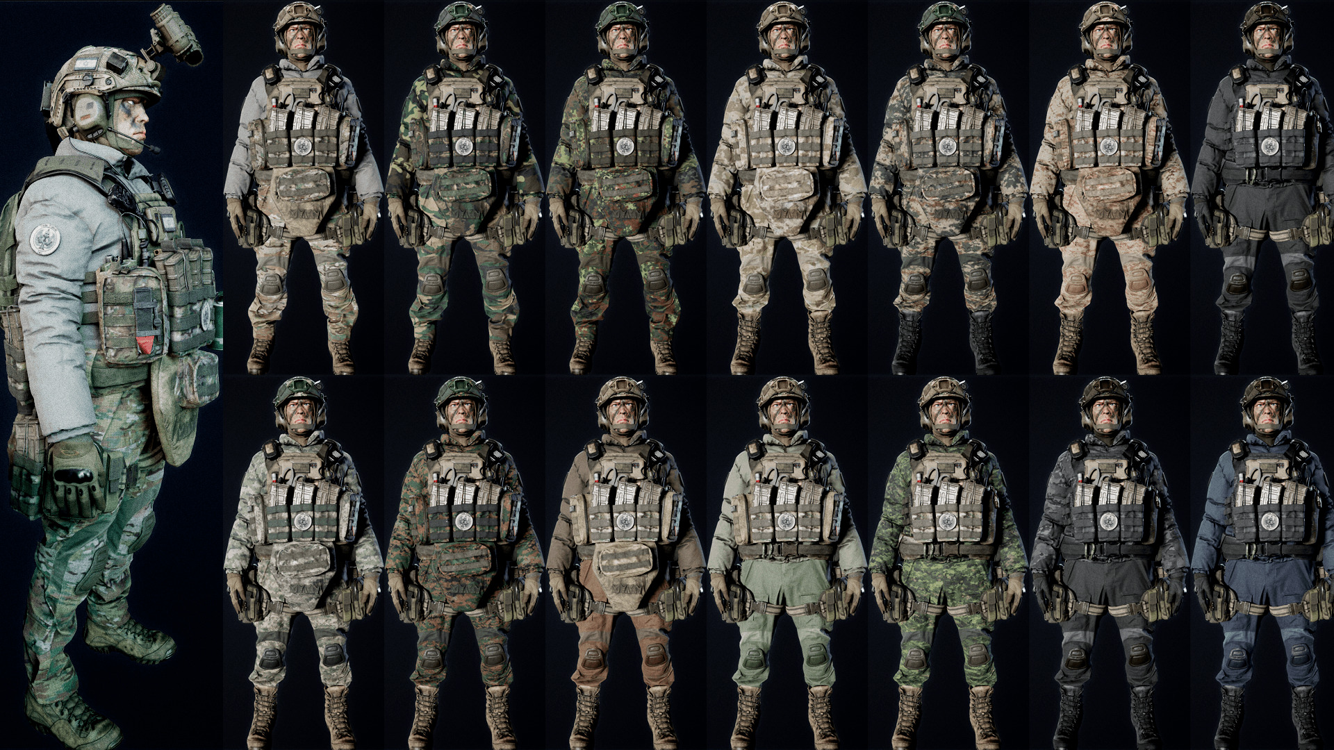 Modular AAA US-SOLDIER  Low-poly 3D model_5