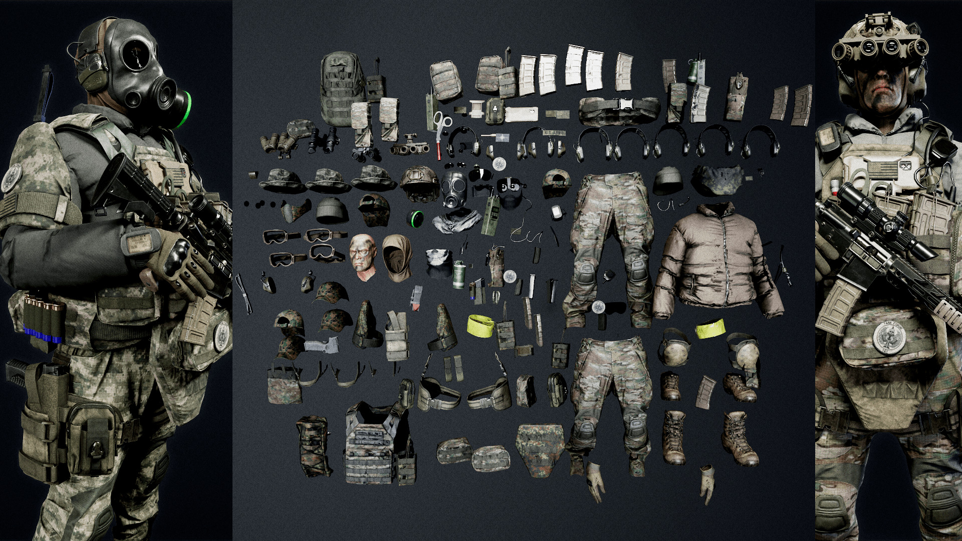 Modular AAA US-SOLDIER  Low-poly 3D model_9