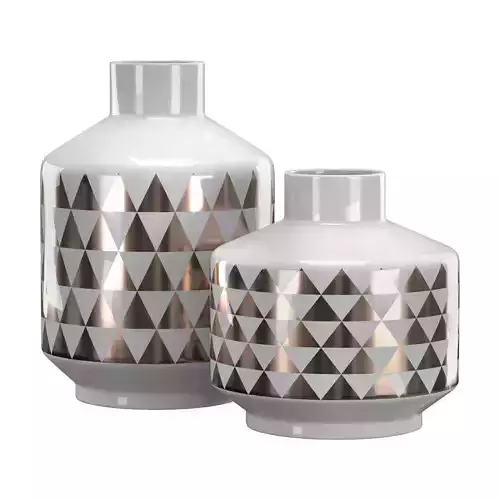 VASO BRANCO TRIANGULO DOURADO