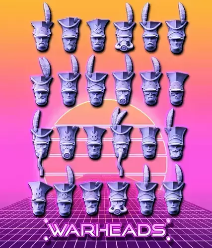 Uhlan Cavalry Heads - Charge -24 heads