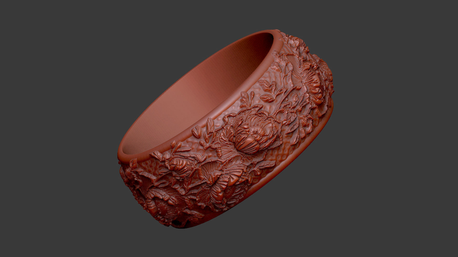 peony ring pattern design 3D print model_5