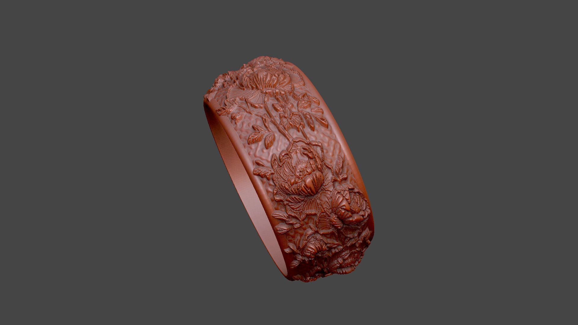peony ring pattern design 3D print model_6