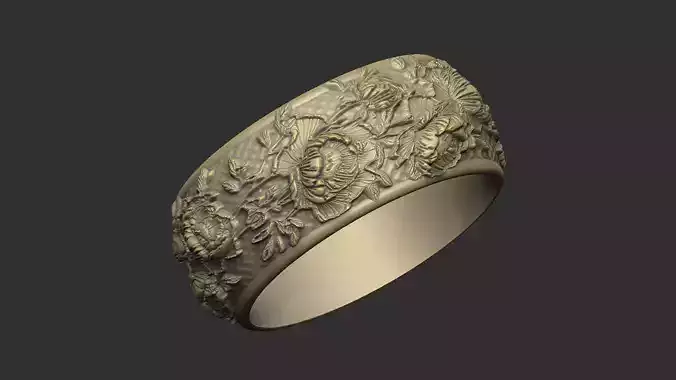 peony ring pattern design