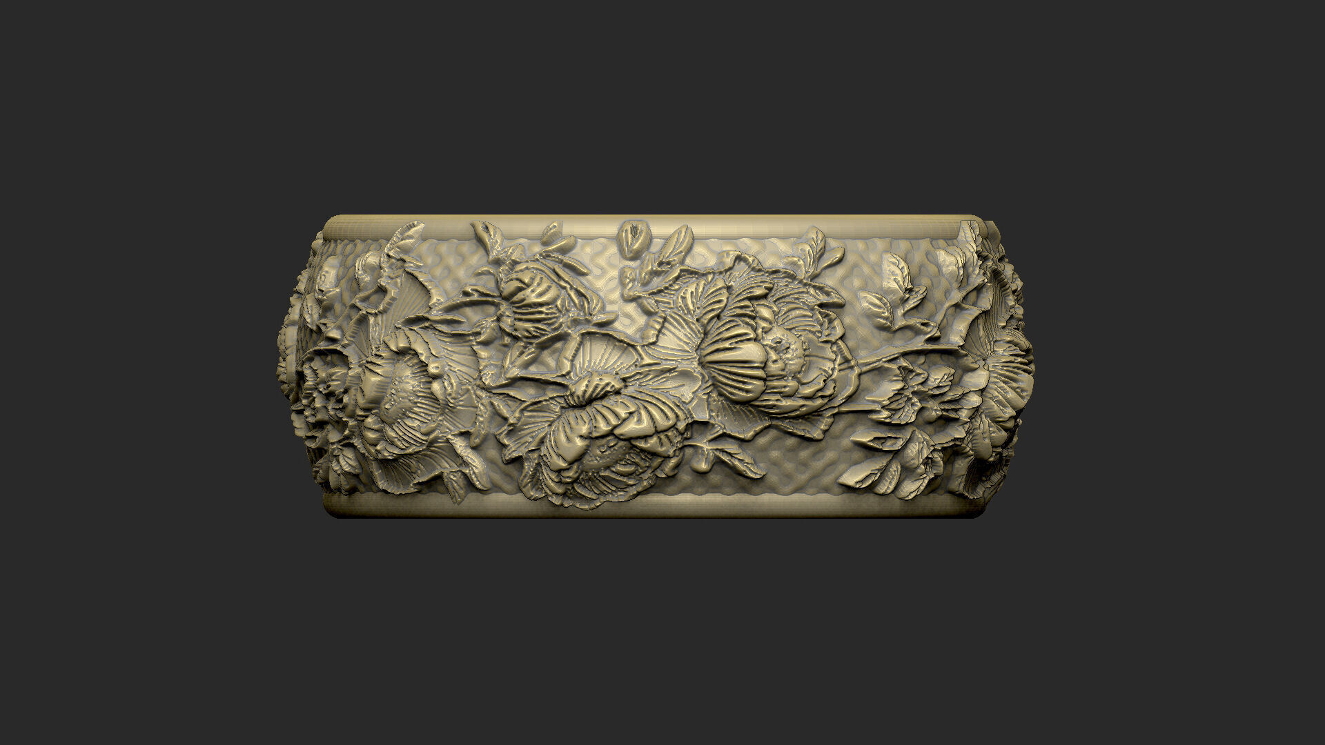 peony ring pattern design 3D print model_4