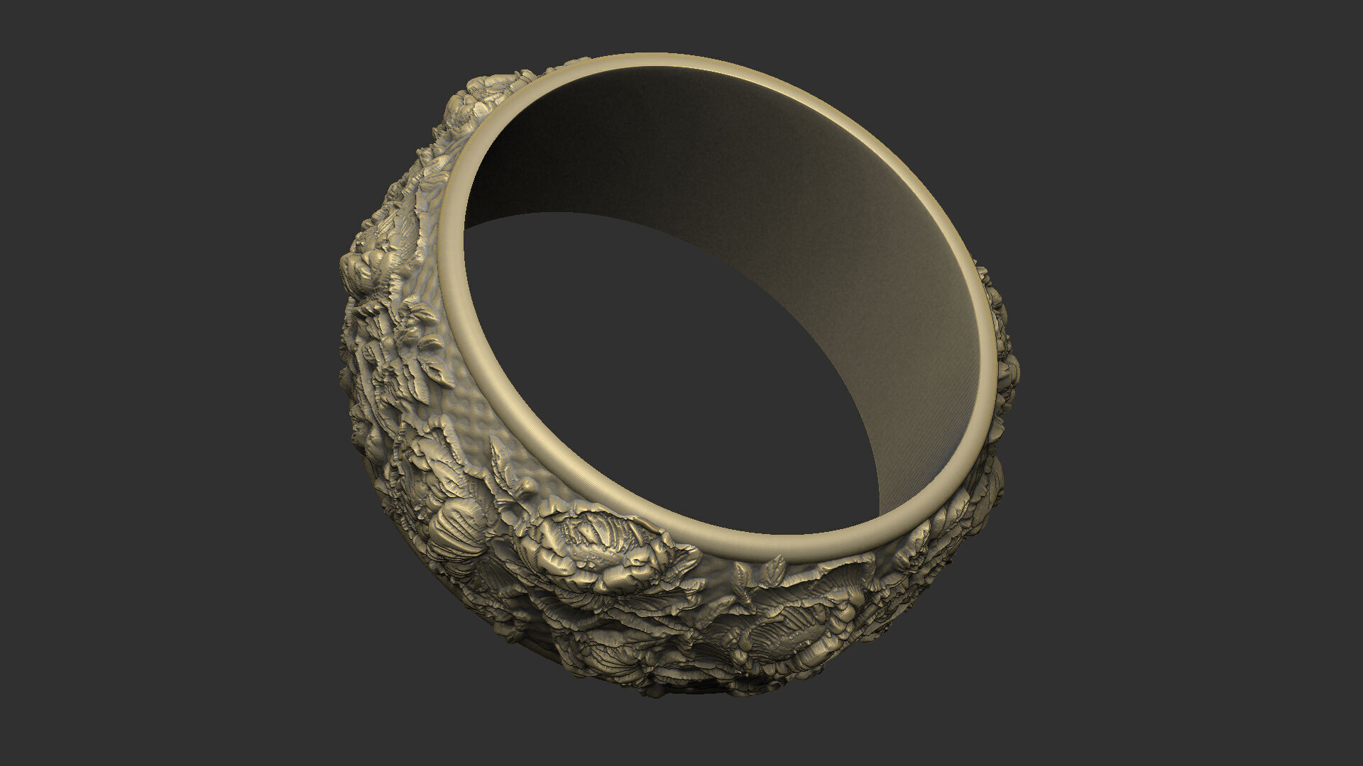 peony ring pattern design 3D print model_3