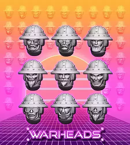 Mercenary Crossbowman Heads - 66 heads