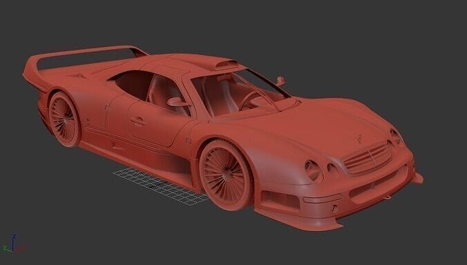 Mercedes Benz CLK class GTR AMG Road Version 1999 3D print model