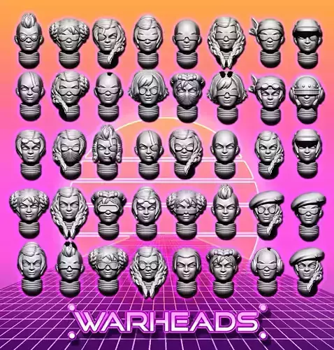 Female Dwarves heads - 40 heads