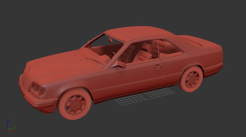 Mercedes Benz E class Mk2 C124 coupe 1993 3D print model_1