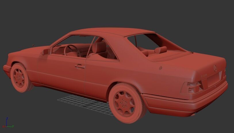 Mercedes Benz E class Mk2 C124 coupe 1993 3D print model_2