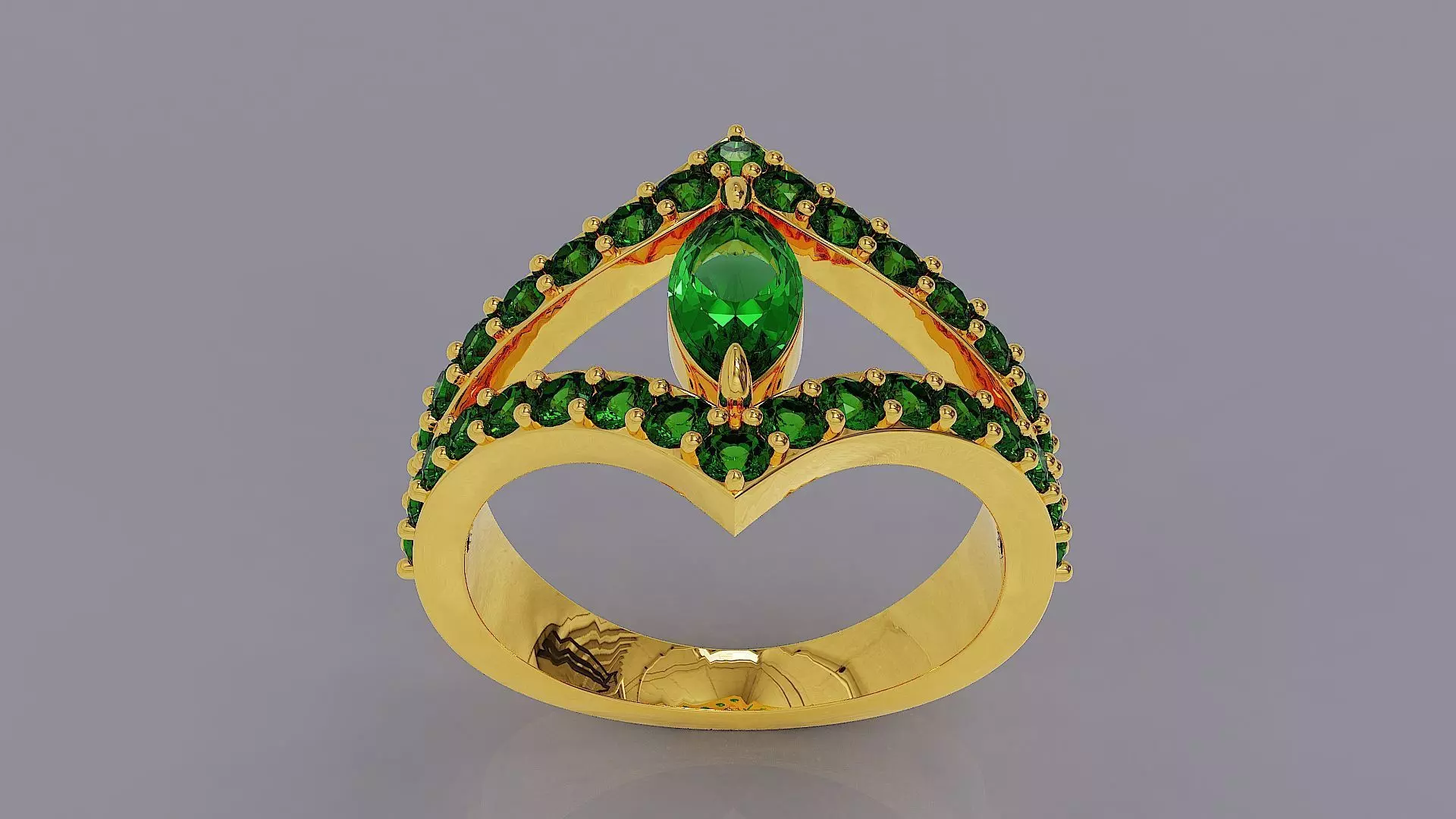 Prong set round and marquise diamonds bypass ring Free 3D print model