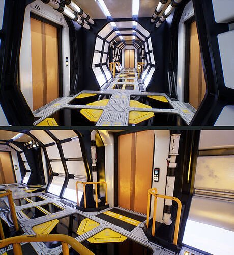 Scifi Space Corridor Asset Pack Version 2 Low-poly 3D model