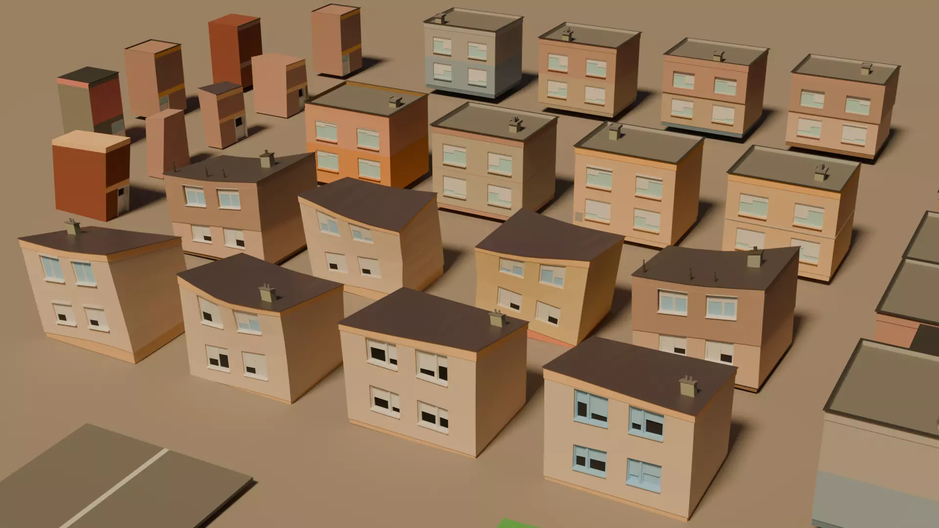 Urban City Lowpoly Asset Pack Free low-poly 3D model