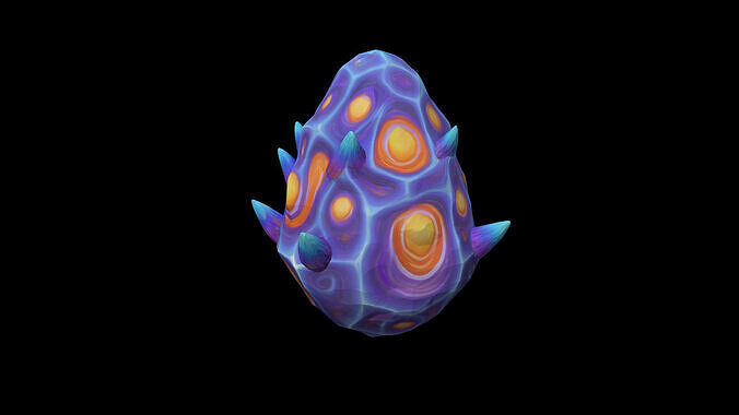 Low Poly Stylized Stellar Spikestone Egg Low-poly 3D model