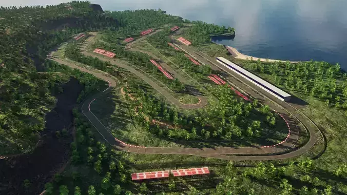 The Verdant Grand Prix - Unreal Engine Car Race Track Template Low-poly 3D model