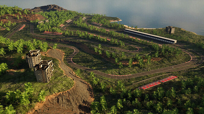 The Verdant Grand Prix - Unreal Engine Car Race Track Template Low-poly 3D model 4