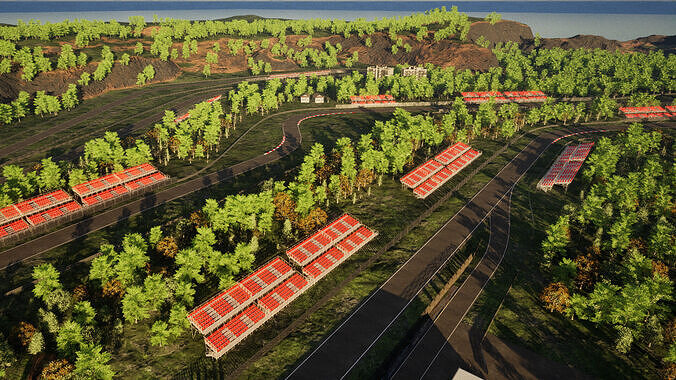 The Verdant Grand Prix - Unreal Engine Car Race Track Template Low-poly 3D model 6