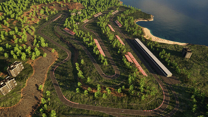 The Verdant Grand Prix - Unreal Engine Car Race Track Template Low-poly 3D model 5