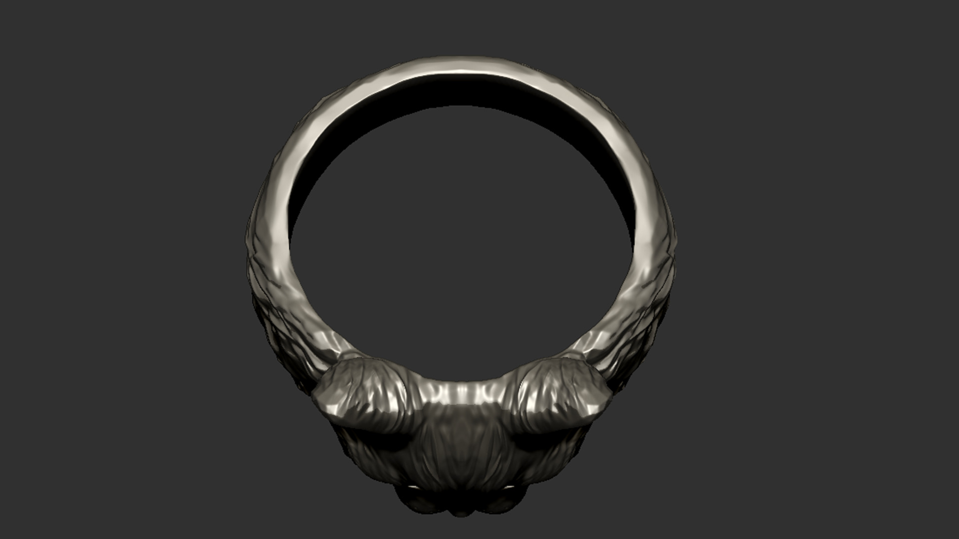 Cat Head Ring 3D print model_3