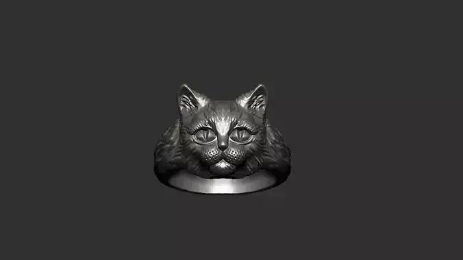 Cat Head Ring 3D print model
