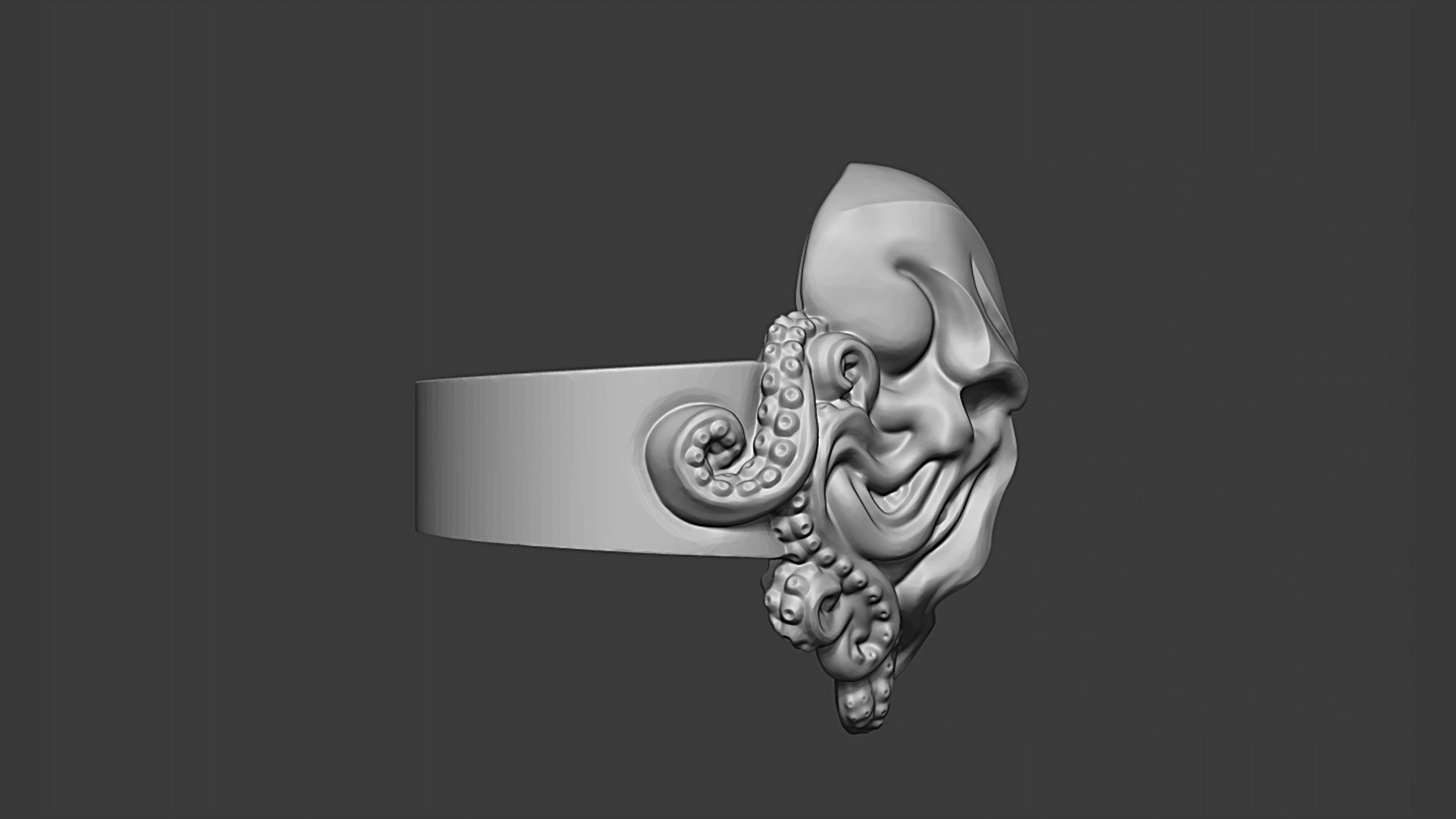 Cthulhu Tentacle Ring 3D print model_1