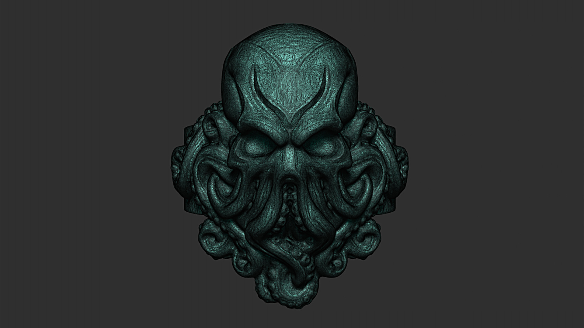 Cthulhu Tentacle Ring 3D print model_7