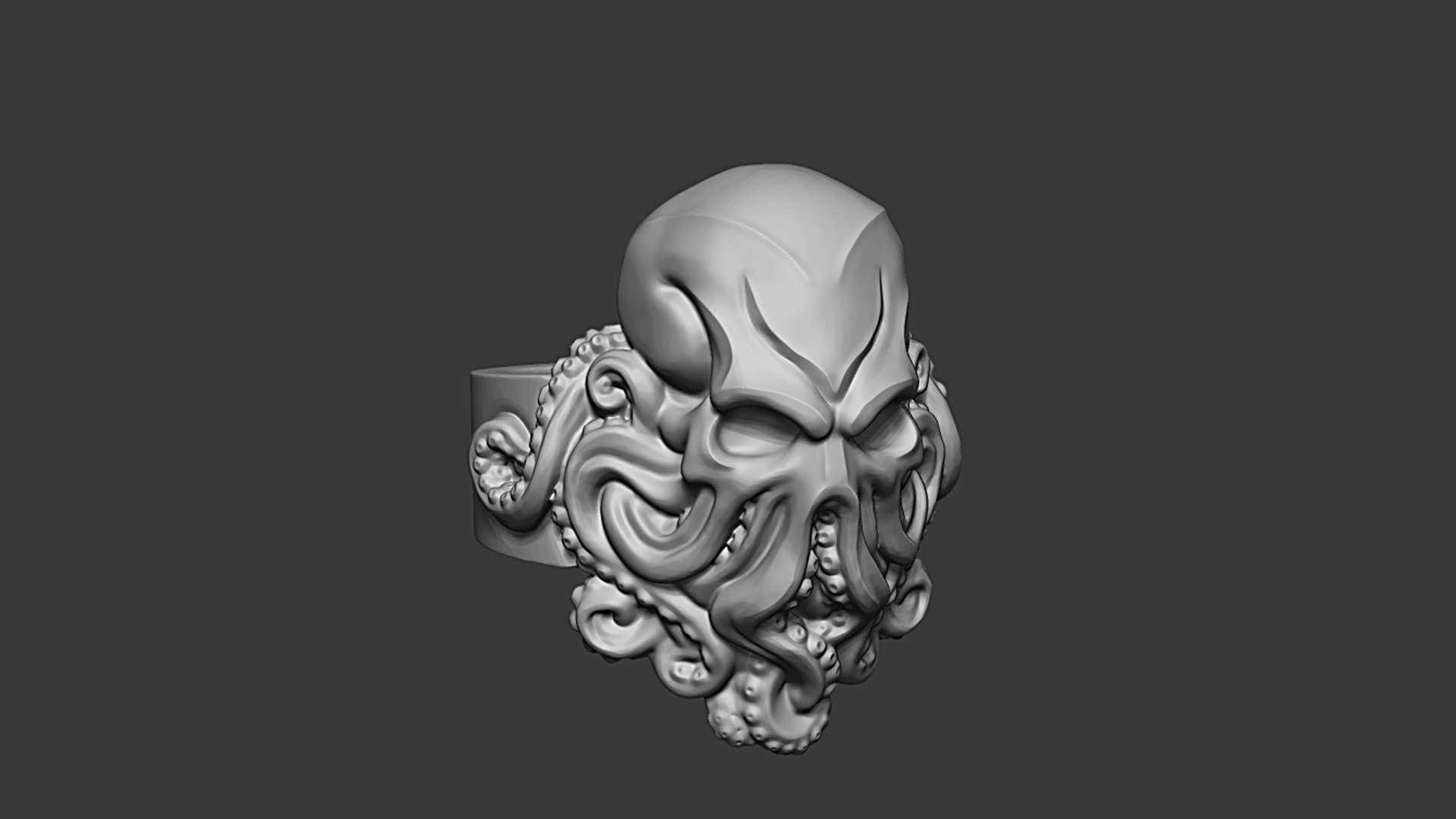 Cthulhu Tentacle Ring 3D print model_6