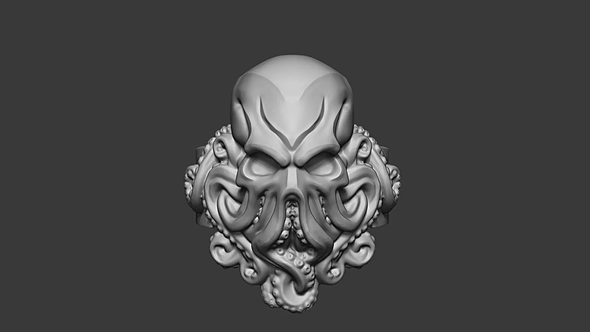 Cthulhu Tentacle Ring 3D print model_0