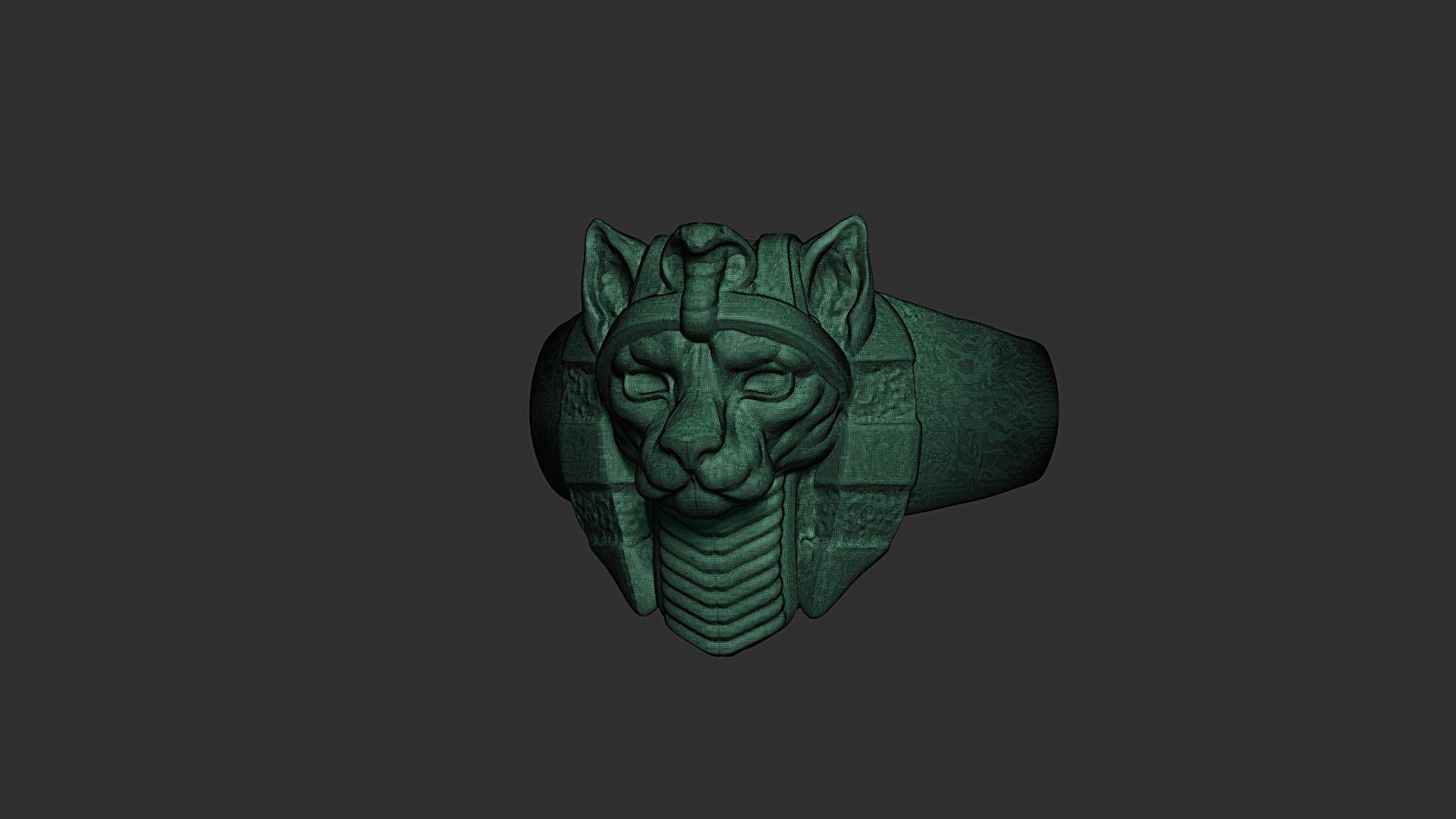 Pharaoh Cat Ring 3D print model_5