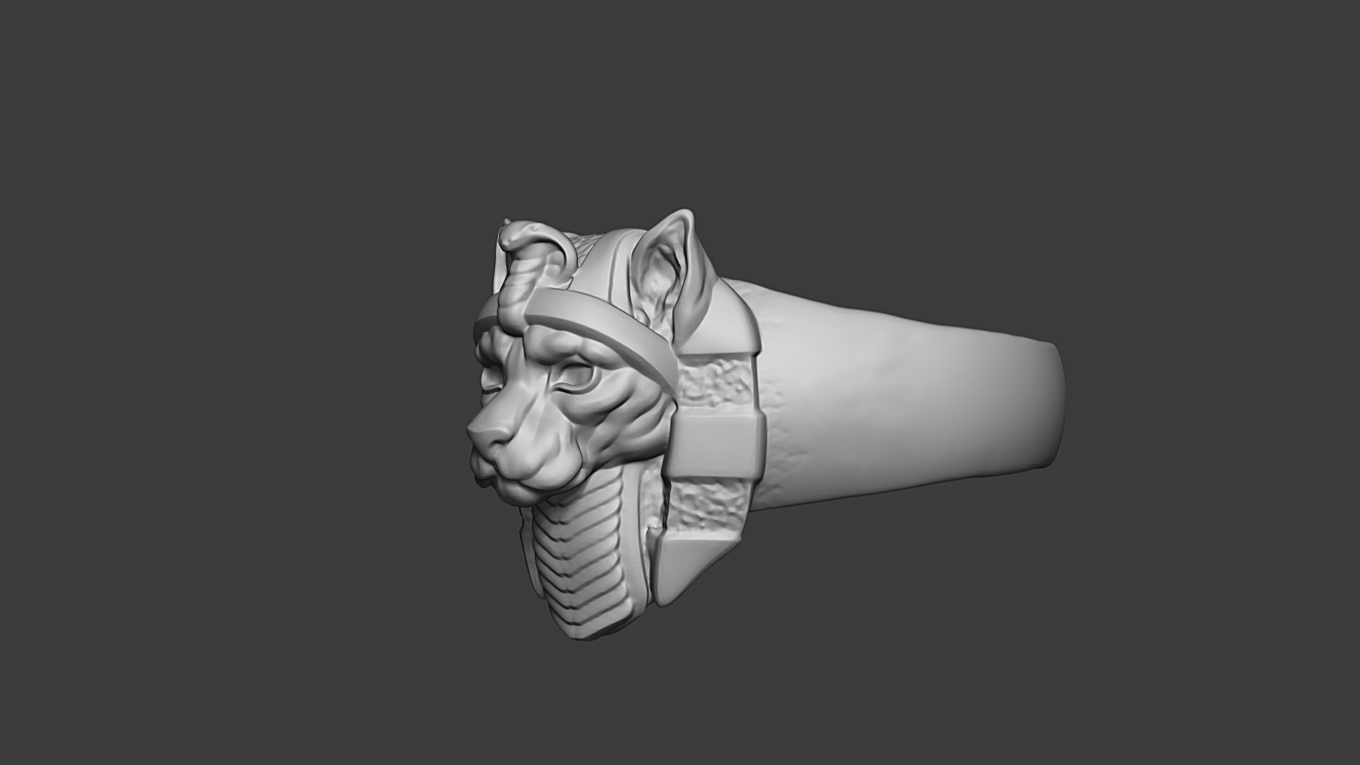 Pharaoh Cat Ring 3D print model_1