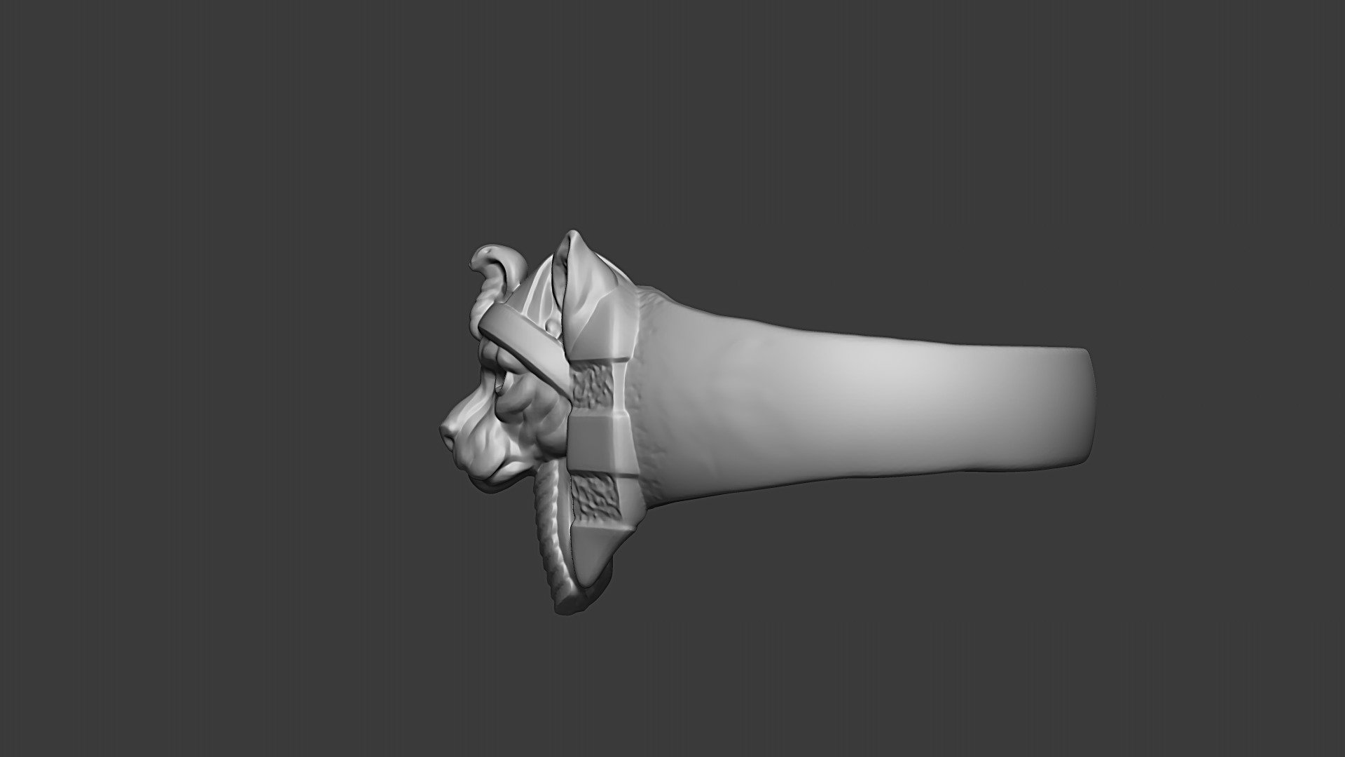 Pharaoh Cat Ring 3D print model_3