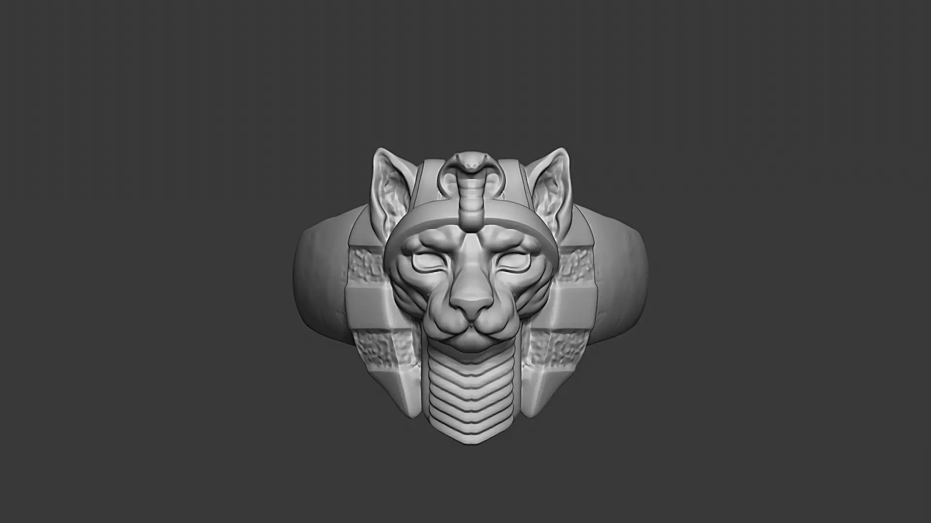 Pharaoh Cat Ring 3D print model_0