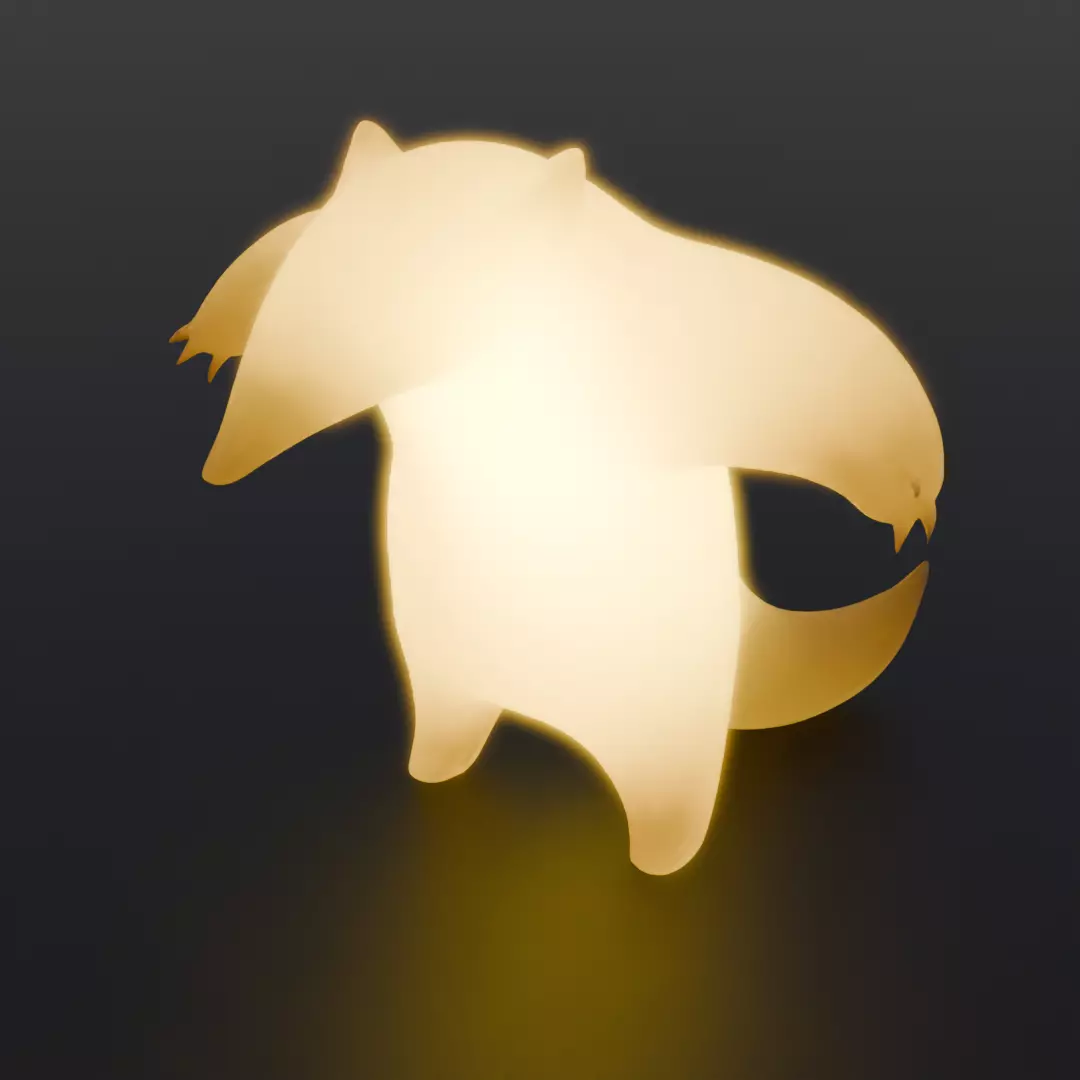Indirect lighting of a menacing anteater Low-poly 3D model_0