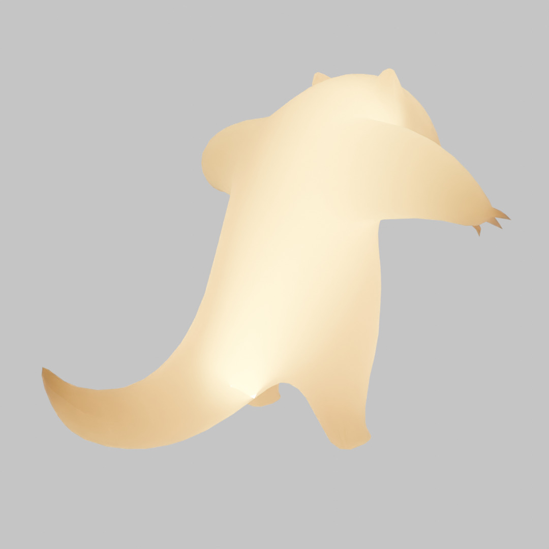Indirect lighting of a menacing anteater Low-poly 3D model_7