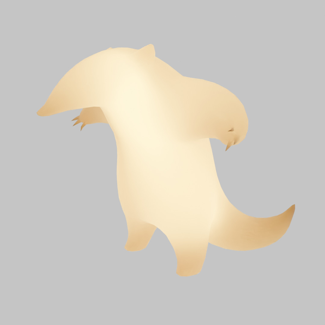 Indirect lighting of a menacing anteater Low-poly 3D model_6