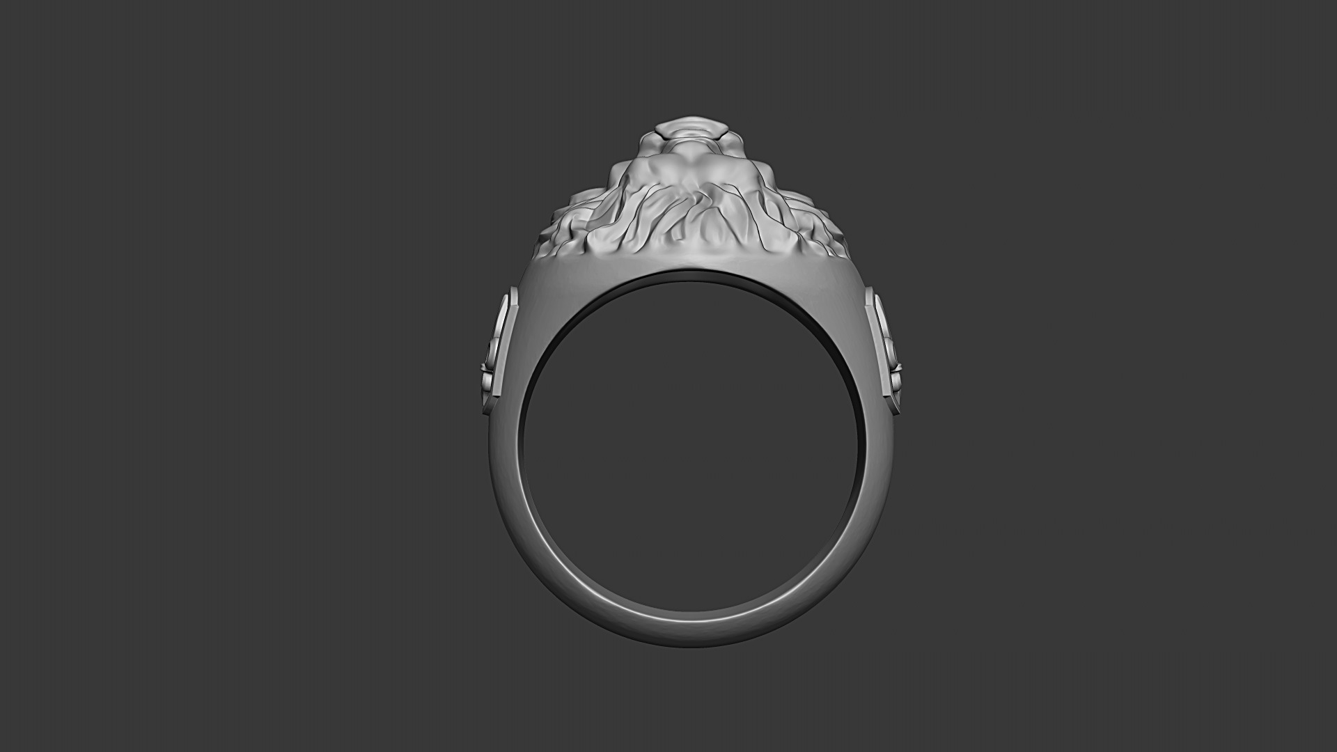 Lion Head Signet Ring 3D print model_4