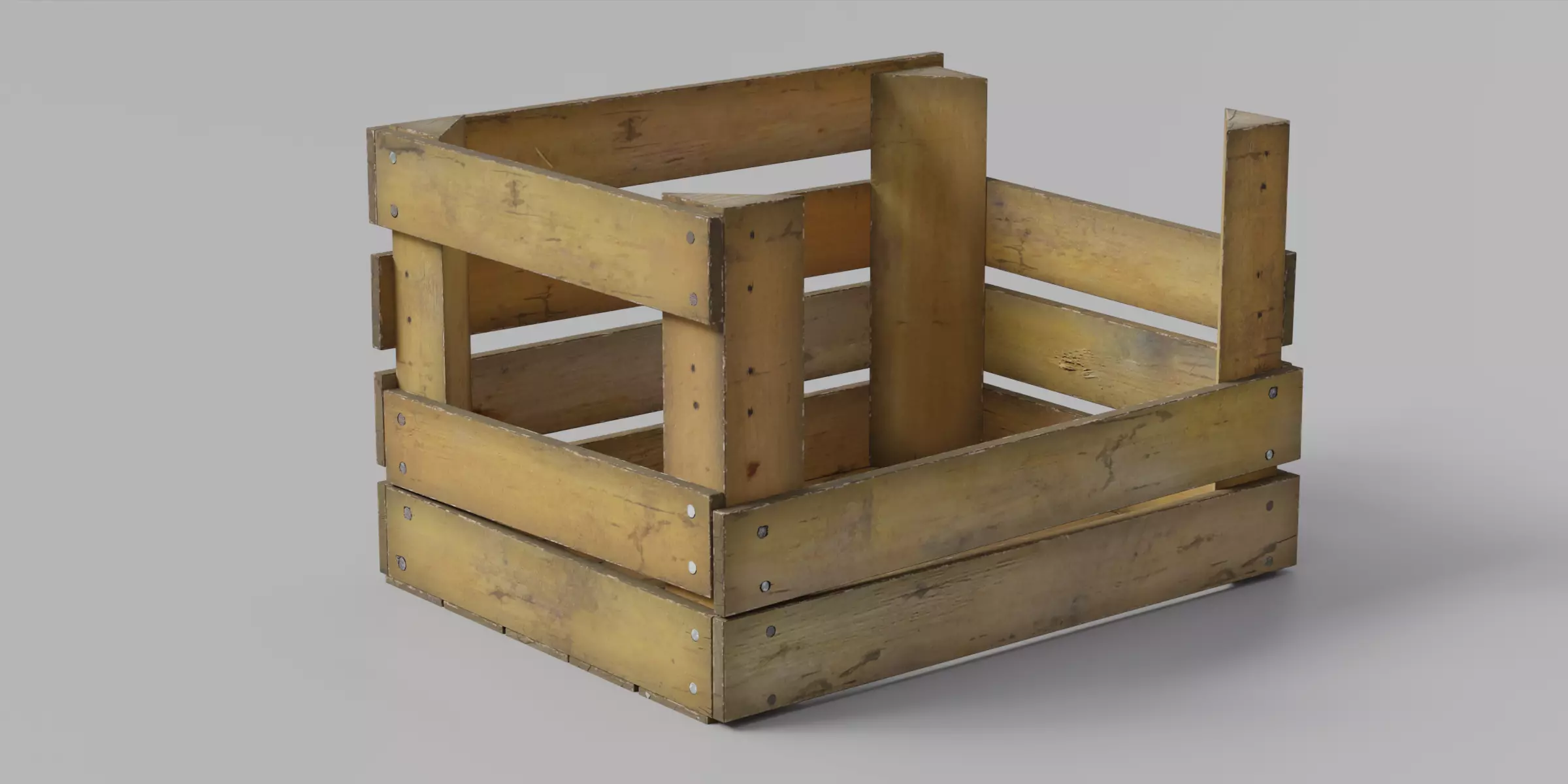 WoodCrate Low-poly 3D model_11