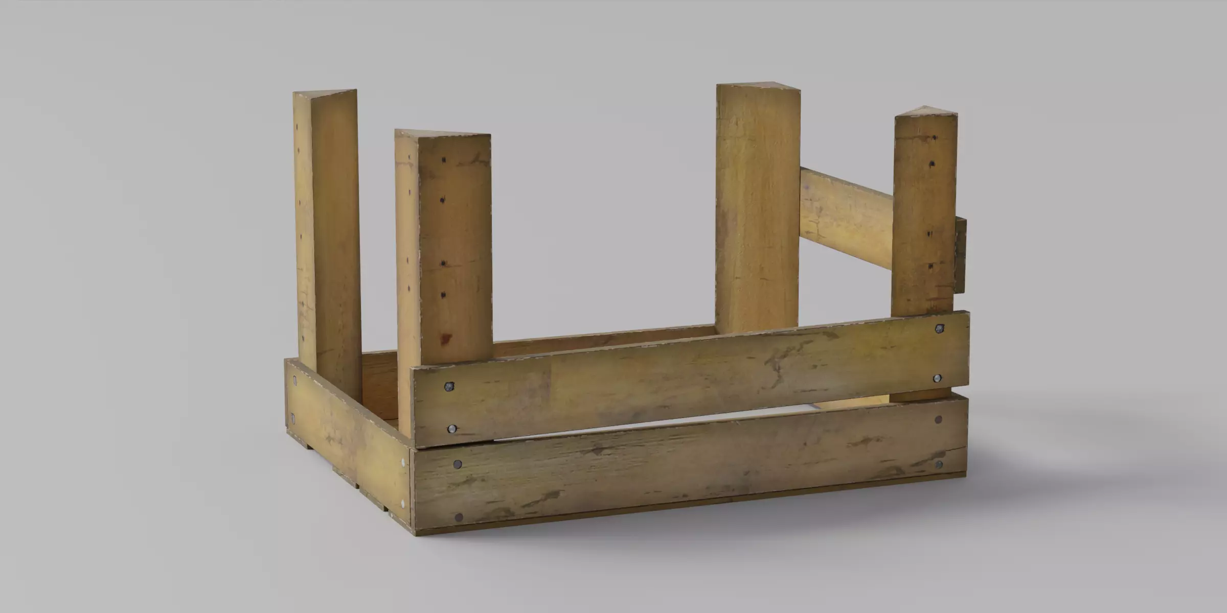 WoodCrate Low-poly 3D model_17