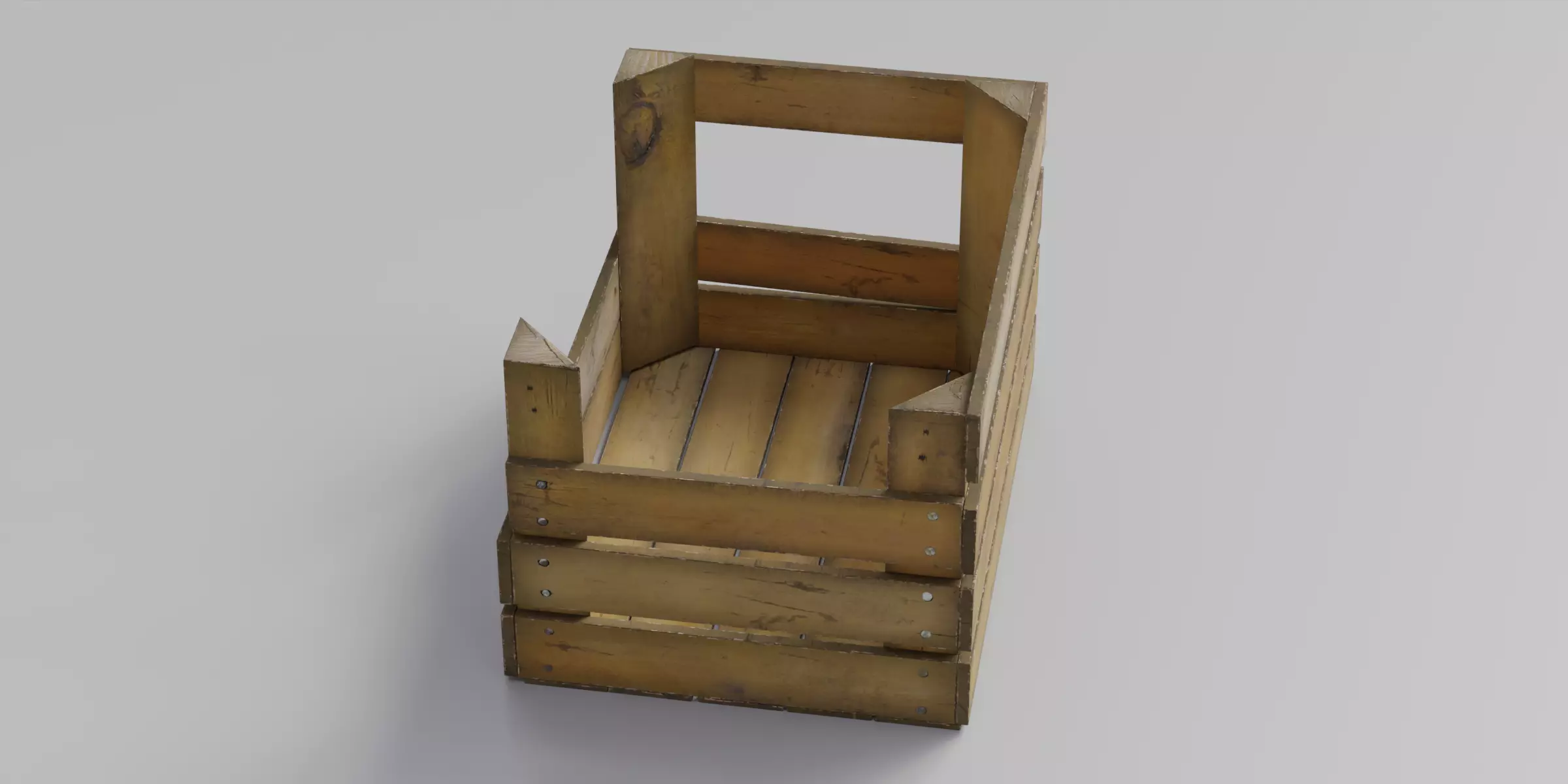 WoodCrate Low-poly 3D model_10