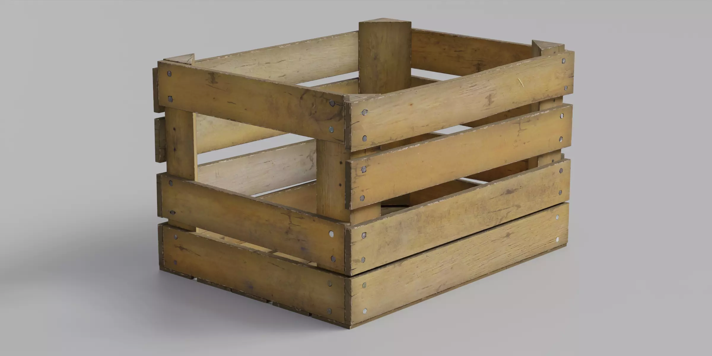 WoodCrate Low-poly 3D model_6